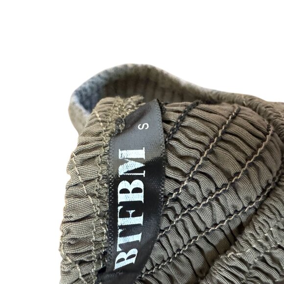 BTFBM Off-the-Shoulder Maxi Dress, Olive Green, Size Small - Picture 4 of 4